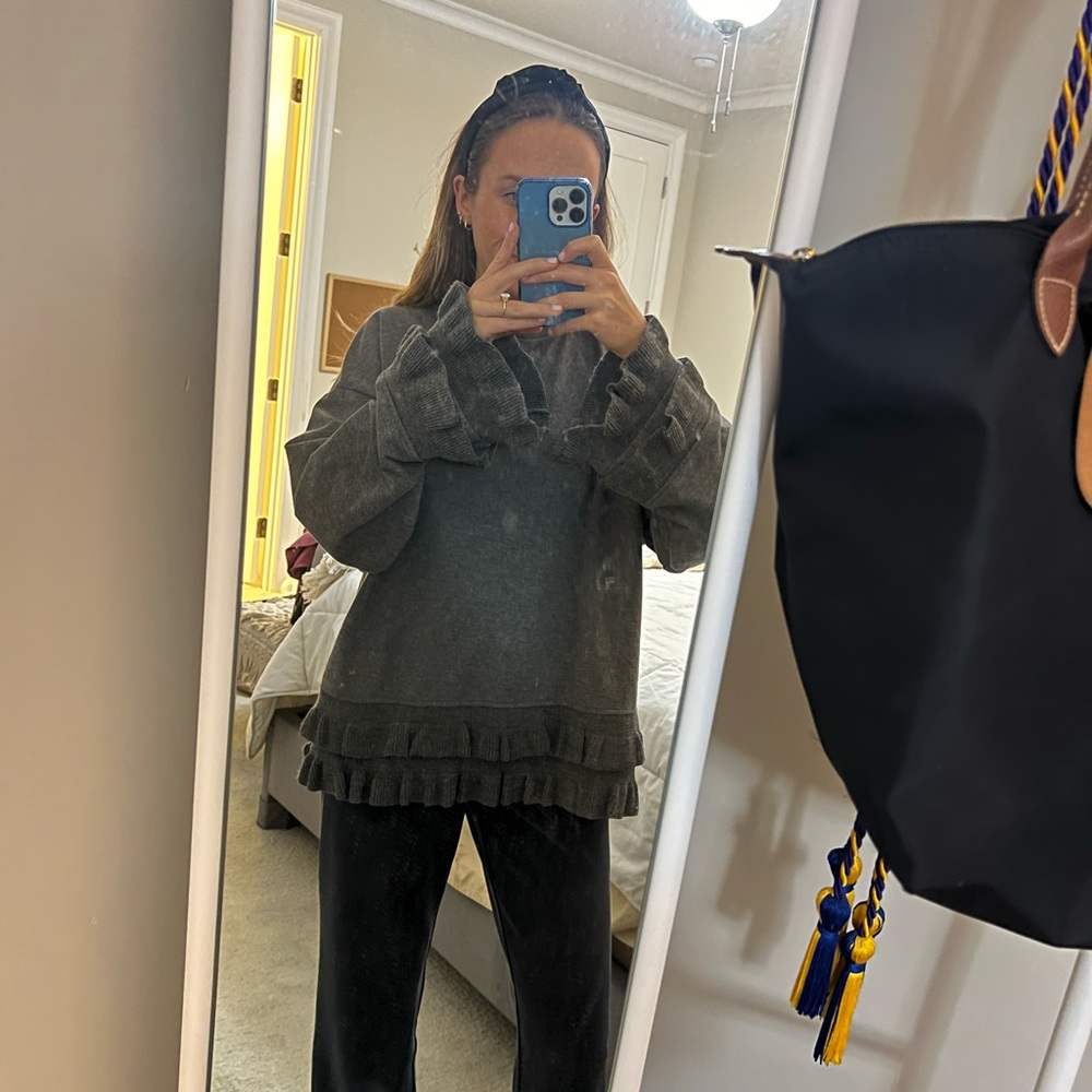 Zara Ruffle Sweatshirt - Picture 2 of 6